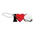 custom heart golf keychains