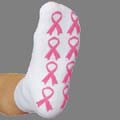 pink ribbon grip socks