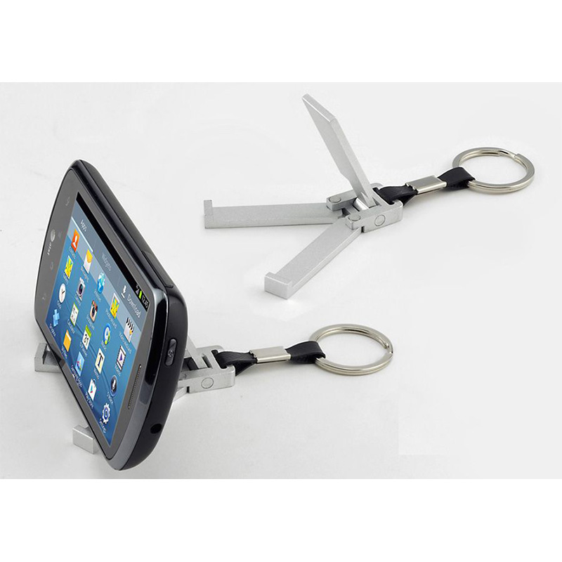 Mobile Phone Stand Keychain - Steel
