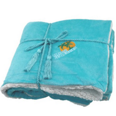 Lambswool Microsherpa Throw - lambswoolthrowturquoise