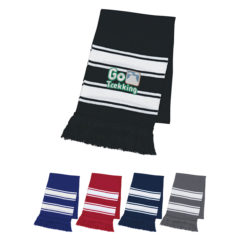 Two-Tone Knit Scarf with Fringe - 1015_group