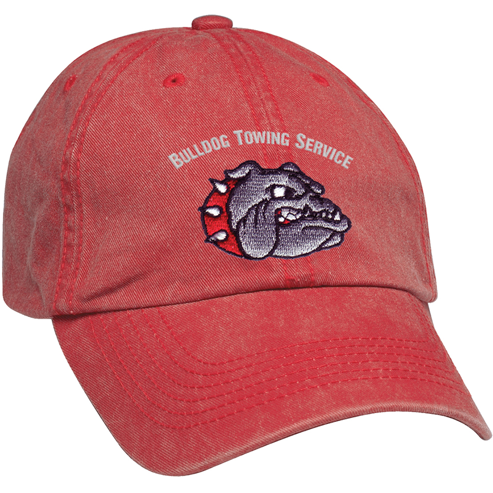 Washed Cap - 1022_RED_Embroidery