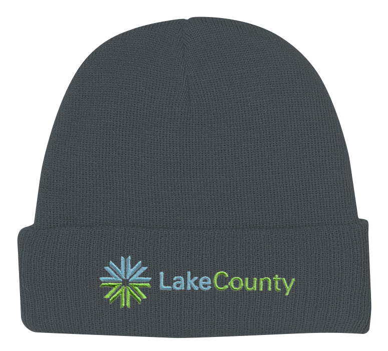 Knit Beanie with Cuff - 1074_CHA_Embroidery