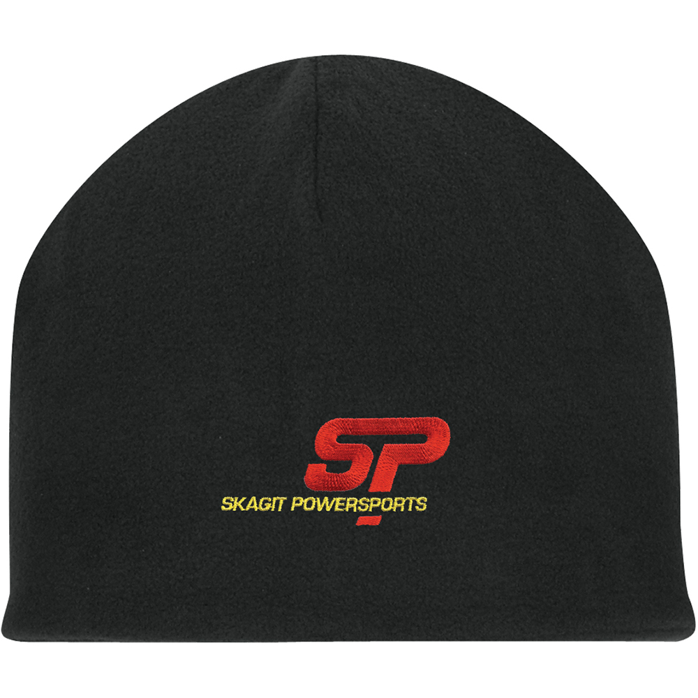 Double Layer Fleece Beanie - 1079_BLK_Embroidery