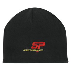Double Layer Fleece Beanie - 1079_BLK_Embroidery