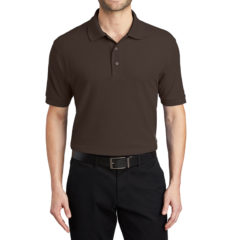 Port Authority® Silk Touch™ Polo - 1225-CoffeeBean-1-K500CoffeeBeanModelFront3-1200W