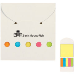 Sticky Notes And Flags In Pocket Case - 1347_WHT_Silkscreen
