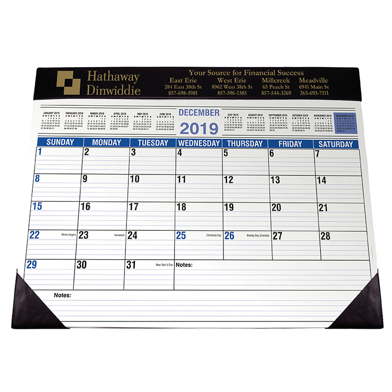 Custom desk pad calendar