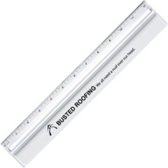 Plastic 12″ Ruler With Magnifying Glass - 1640_CLR_Padprint