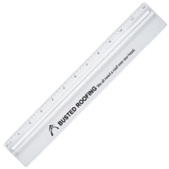 Plastic 12″ Ruler With Magnifying Glass - 1640_WHT_Padprint