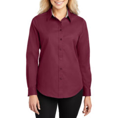 Port Authority® Easy Care Dress Shirt - 1694-BurgLtSt-1-L608BurgLtStModelFront2-1200W