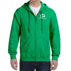 Gildan Full Zip Hooded Sweatshirts – 8 oz - Irish Green