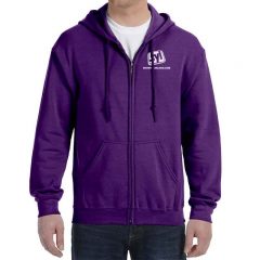Gildan Full Zip Hooded Sweatshirts – 8 oz - Purple