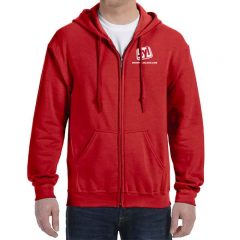 Gildan Full Zip Hooded Sweatshirts – 8 oz - Red