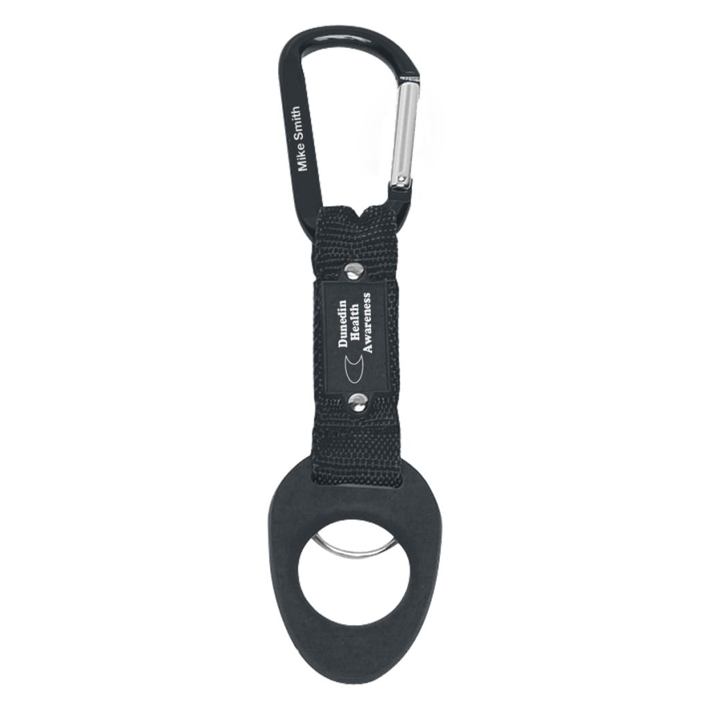 Carabiner with Bottle Holder – 6mm - 2029_BLK_Personalization_Laser