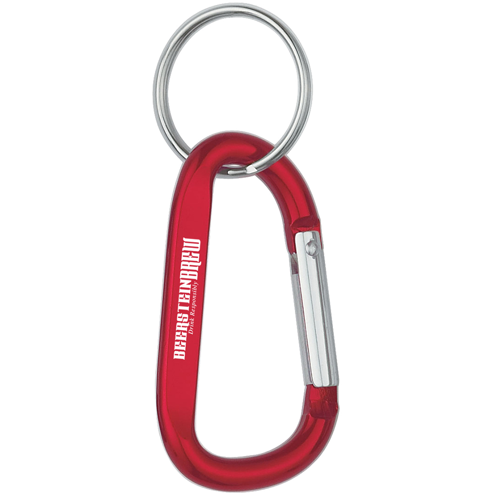 Carabiner With Split Ring – 6mm - 2081_RED_Laser