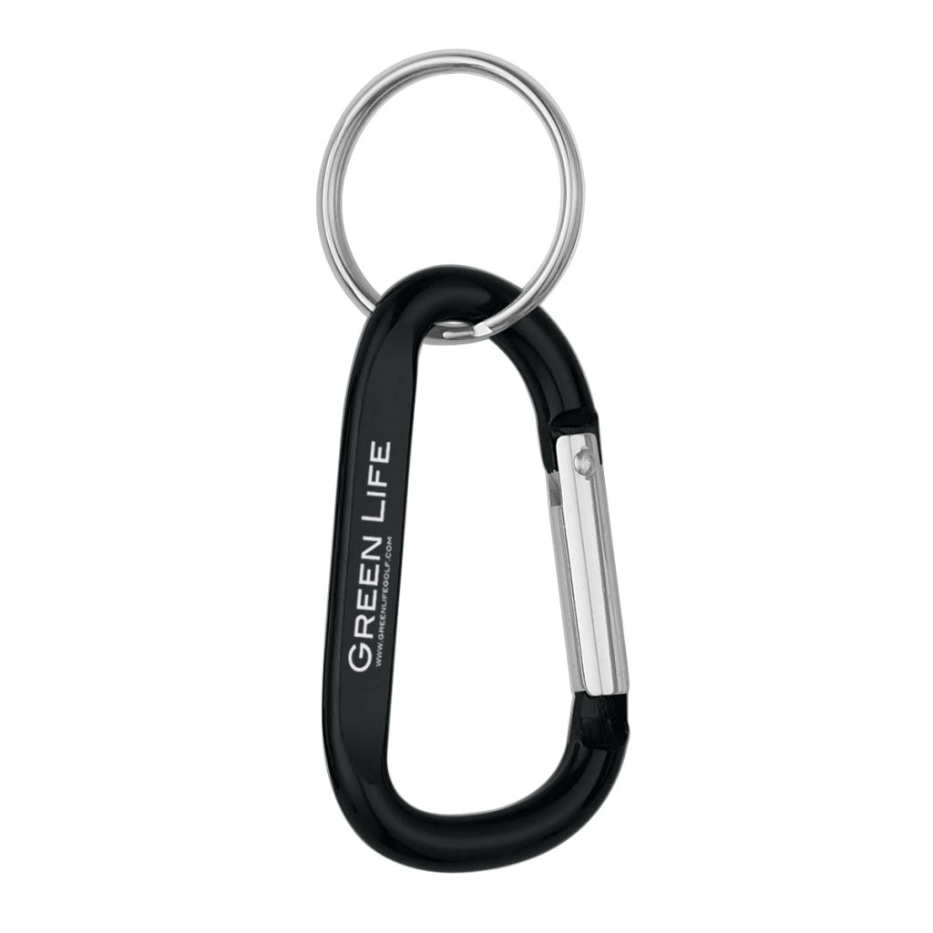 Carabiner With Split Ring – 8mm - 2082_BLK_Laser