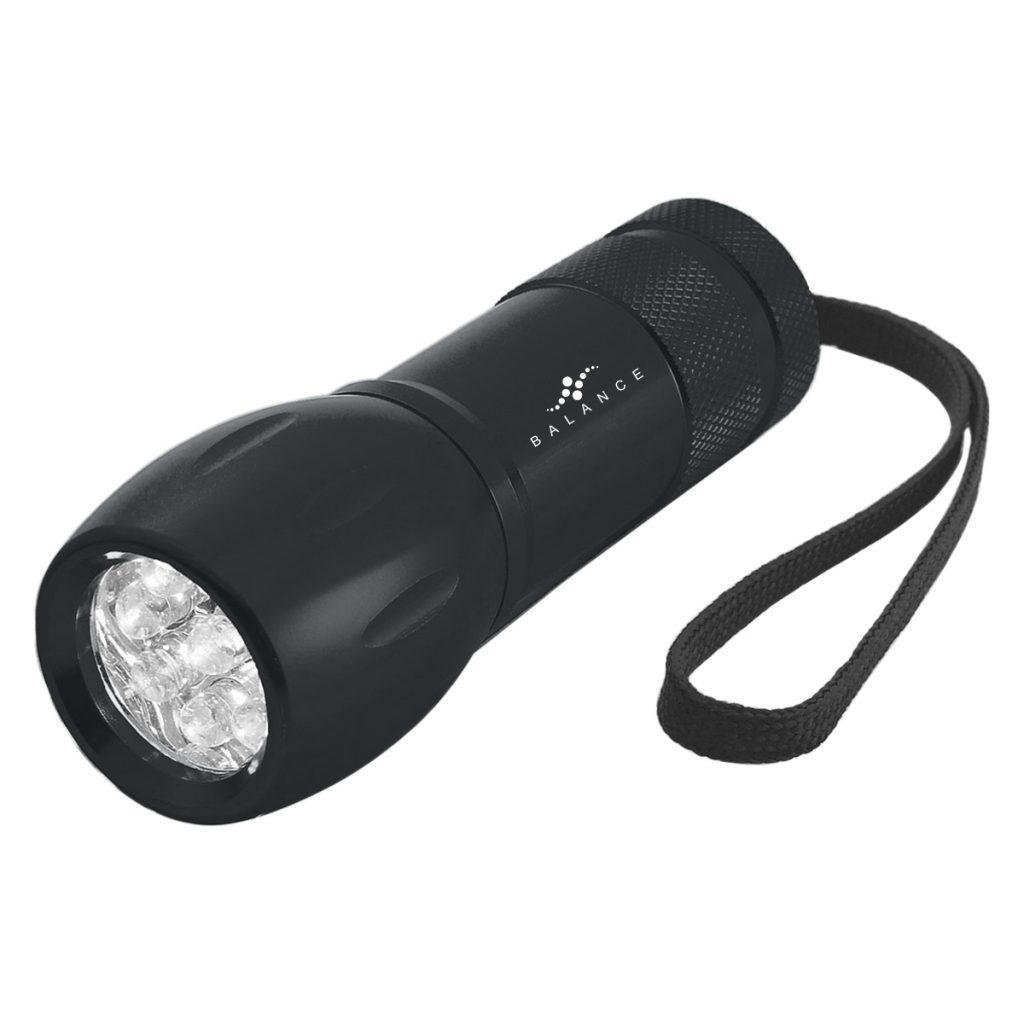 Aluminum LED Torch Light With Strap - 2514_BLK_Laser