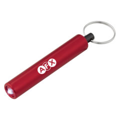 Mini Cylinder LED Flashlight Key Tag - 2532_RED_Padprint