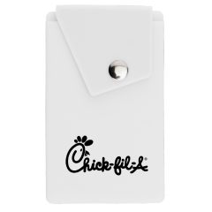 Silicone Phone Pocket with Stand - 255_WHT_Silkscreen