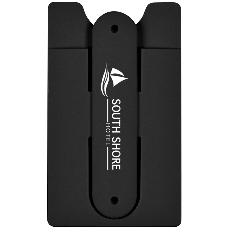 Silicone Phone Wallet with Stand - 257_BLK_Silkscreen