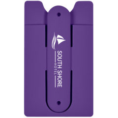 Silicone Phone Wallet with Stand - 257_PUR_Silkscreen