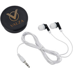 Ear Buds In Round Plastic Case - 2707_BLK_Digibrite