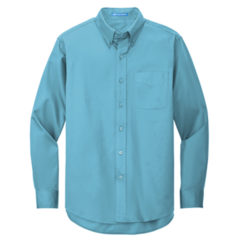 Port Authority® Long Sleeve Easy Care Shirt - 2716-MauiBlue-5-S608MauiBlueFlatFront3-337W