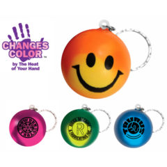 Mood Smiley Face Stress Key Chain - 28010-blue-to-light-blue