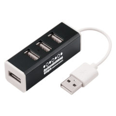 Aluminum USB Hub – 4 Port - 2832_BLK_Laser