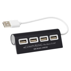 Aluminum Wave USB Hub – 4 Port - 2833_BLK_Personalization_Laser