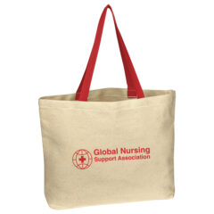 Natural Cotton Canvas Tote Bag - 3019_NATRED_Silkscreen