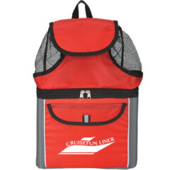 All-In-One Cooler Beach Backpack – 6 cans - 3026_RED_Silkscreen