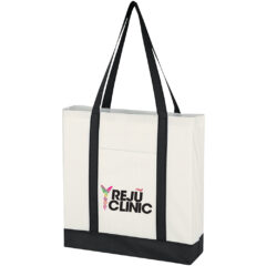 Non-Woven Tote Bag with Trim Colors - 3034_WHTBLK_Colorbrite