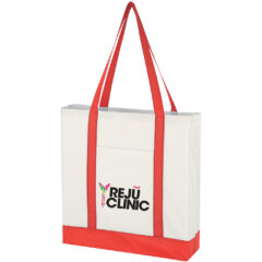 Non-Woven Tote Bag with Trim Colors - 3034_WHTRED_Colorbrite 1