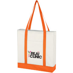 Non-Woven Tote Bag with Trim Colors - 3034_WHTRED_Colorbrite