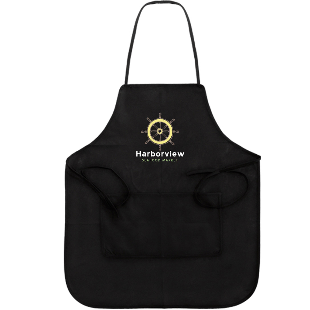 Non-Woven Full Apron - 3038_BLK_Colorbrite