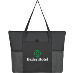 Non-Woven Voyager Zippered Tote Bag - 3091_BLKBLK_Colorbrite