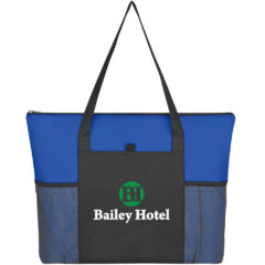 Non-Woven Voyager Zippered Tote Bag - 3091_ROYBLK_Colorbrite