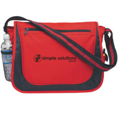 Messenger Bag with Matching Striped Handle - 3099_RED_Silkscreen