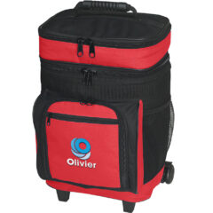Rolling Cooler – 30 can - 3150_RED_Embroidery