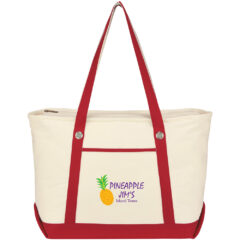 Large Cotton Canvas Sailing Tote - 3225_NATRED_Colorbrite