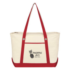 Large Cotton Canvas Sailing Tote - 3225_NATRED_Silkscreen