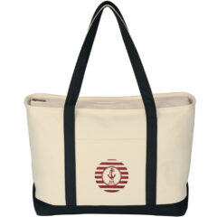 Large Starboard Cotton Canvas Tote Bag - 3235_NATBLK_Embroidery