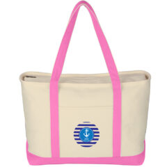 Large Starboard Cotton Canvas Tote Bag - 3235_NATPNK_Colorbrite