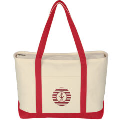 Large Starboard Cotton Canvas Tote Bag - 3235_NATRED_Embroidery