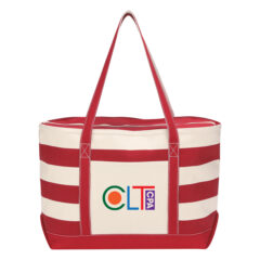 Cotton Canvas Nautical Tote - 3240_NATRED_Colorbrite
