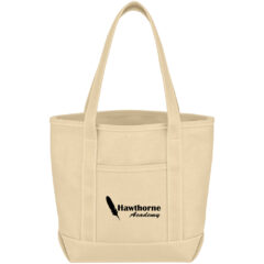 Small Cotton Canvas Yacht Tote Bag - 3251_NAT_Silkscreen