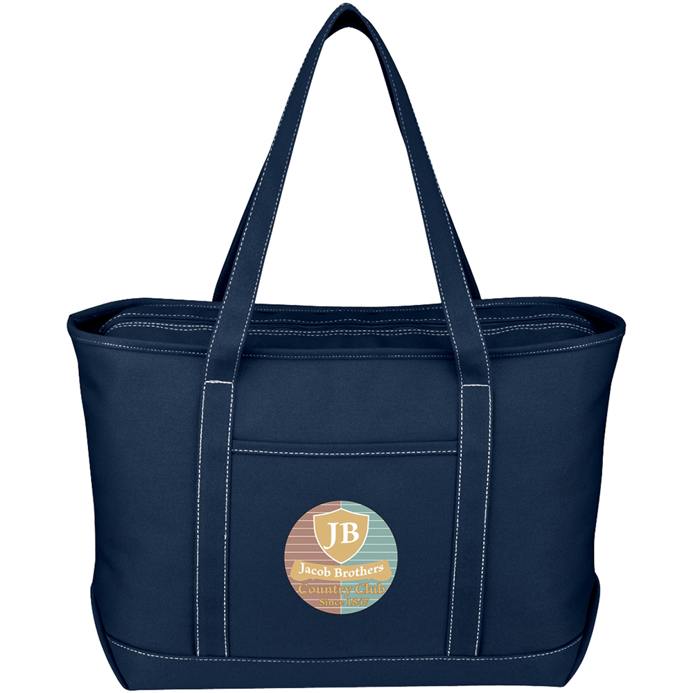 Large Cotton Canvas Yacht Tote - 3255_NAV_Colorbrite