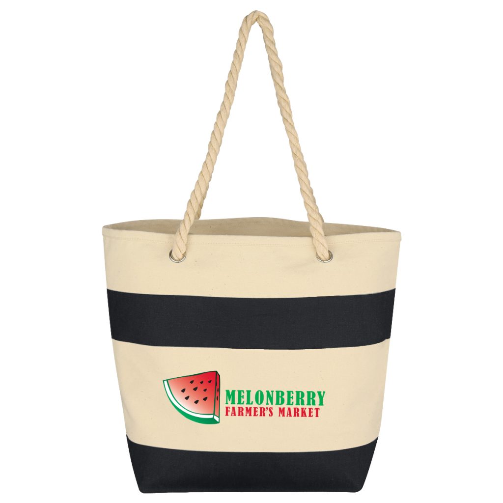 Cruising Tote With Rope Handles - 3276_NATBLK_Colorbrite